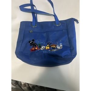 Walt Disney World Embroidered Mickey & Friends Blue Tote Bag  18 Inch By 16